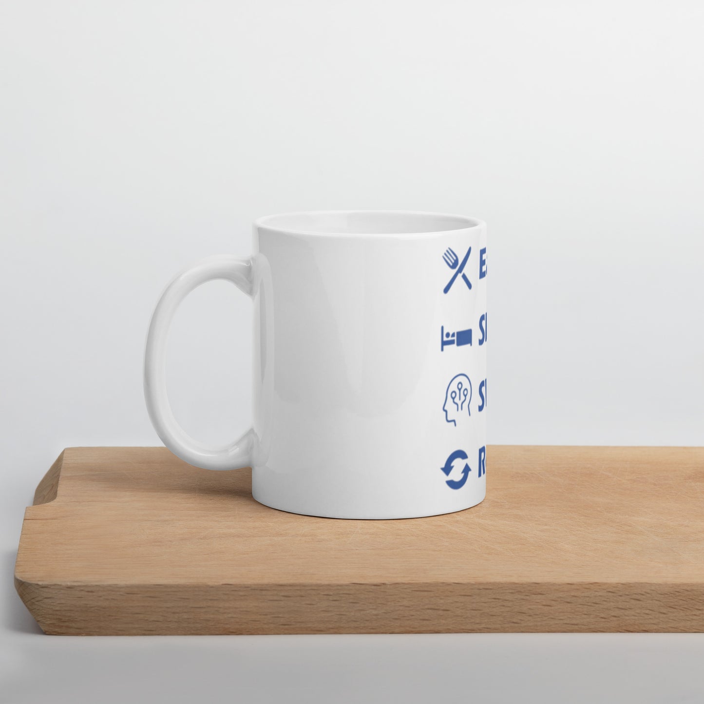 White glossy mug