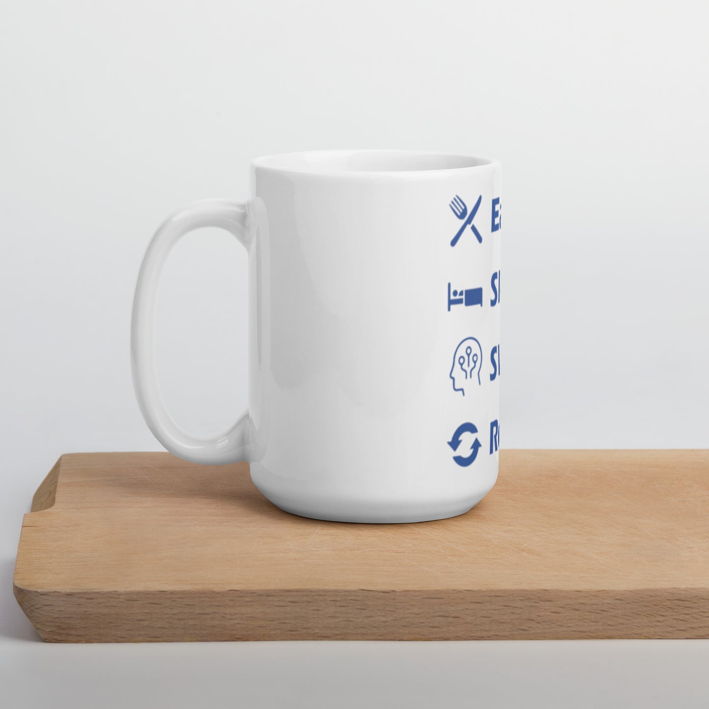 White glossy mug