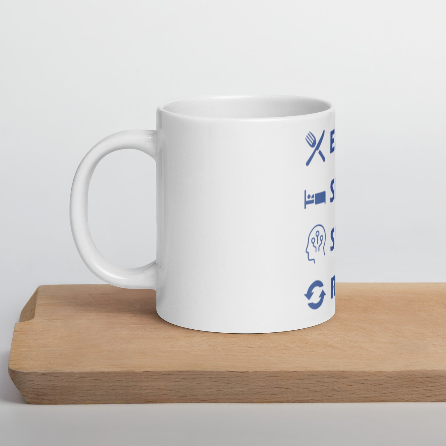 White glossy mug