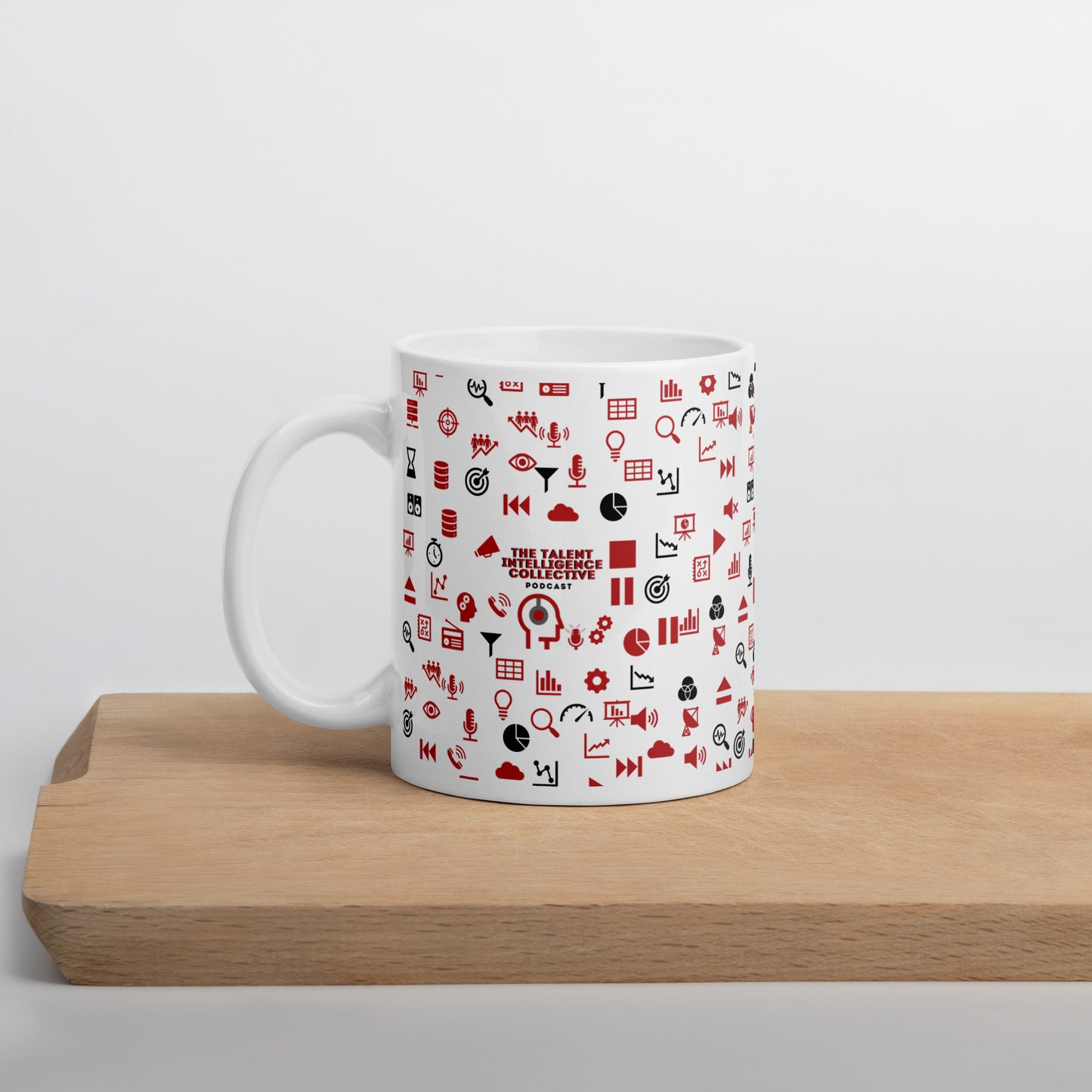 TIC Podcast White glossy mug