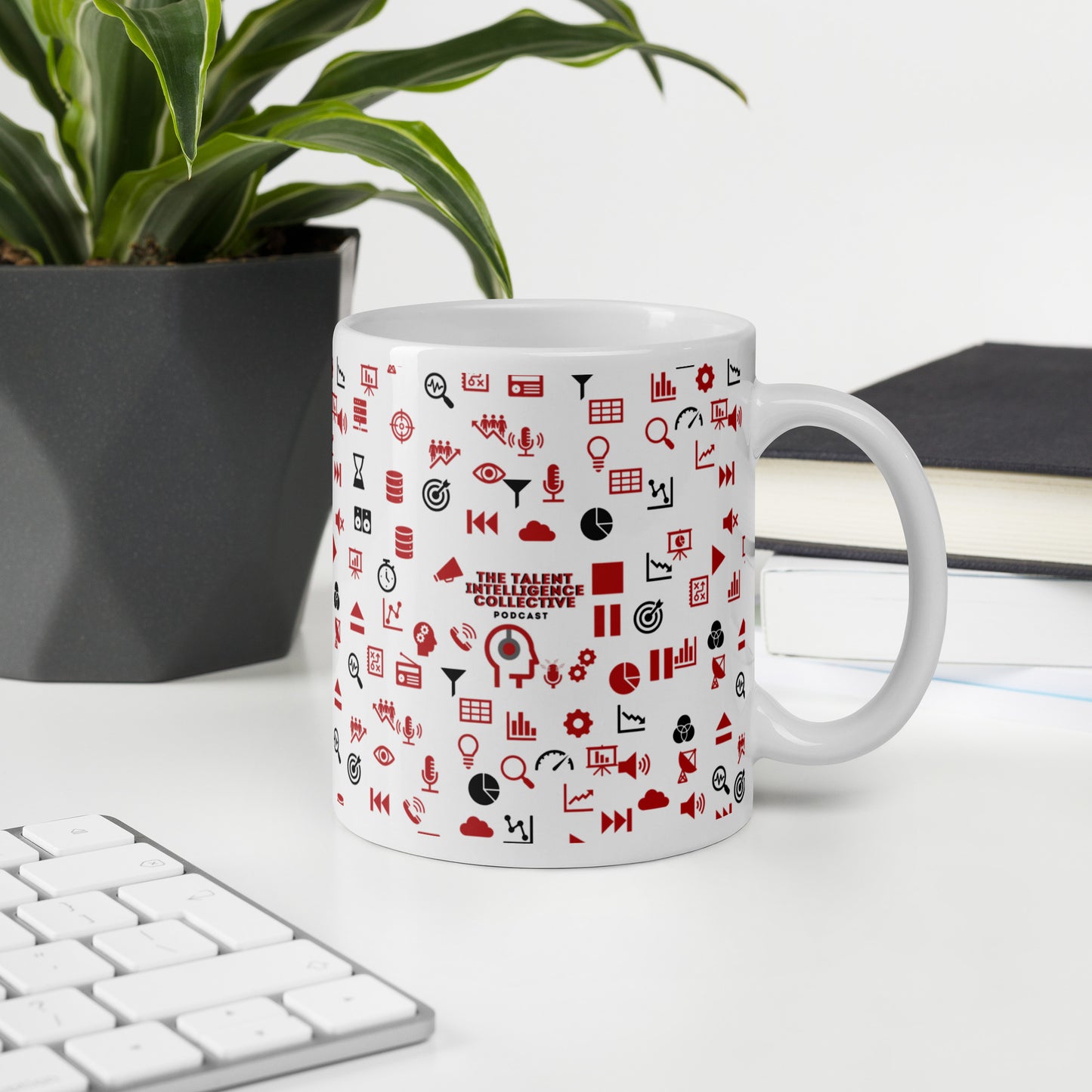 TIC Podcast White glossy mug